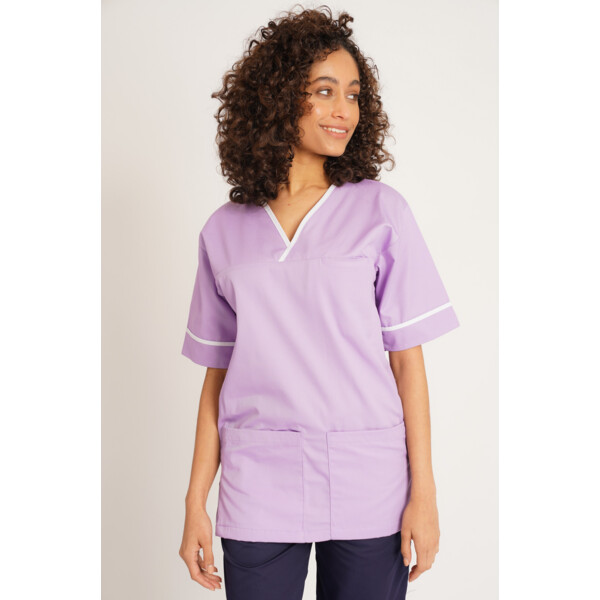 Contrast Trim Smart Scrub Top Thumbnail
